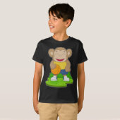 Aap Basketbalspeler Basketbal T-shirt (Voorkant volledig)