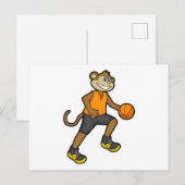Aap bij basketbal sport briefkaart (Voorkant / Achterkant)