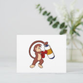 Aap bij boksen met boksbal briefkaart (Staand voorkant)