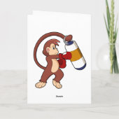 Aap bij boksen met boksbal kaart (Achterkant)