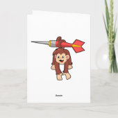 Aap bij darts met pijl kaart (Achterkant)