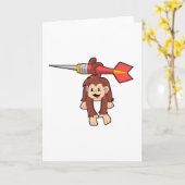 Aap bij darts met pijl kaart (Gele Bloem)