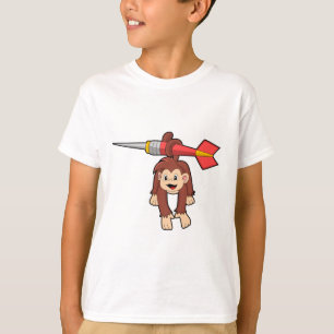 Aap bij darts met pijl t-shirt