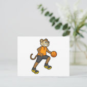 aap bij de Basketball Sports Briefkaart (Staand voorkant)