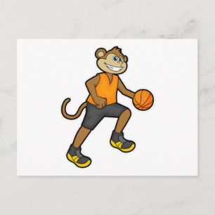 aap bij de Basketball Sports Briefkaart