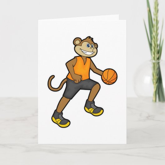 aap bij de Basketball Sports Kaart (Voorkant)
