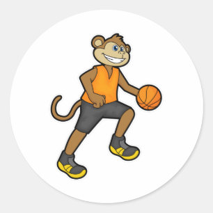 aap bij de Basketball Sports Ronde Sticker