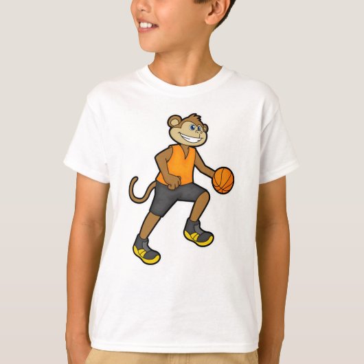aap bij de Basketball Sports T-shirt (Voorkant)