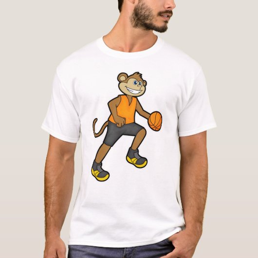 aap bij de Basketball Sports T-shirt (Voorkant)