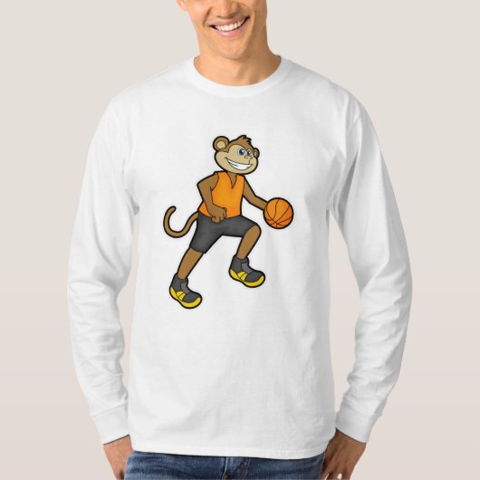 aap bij de Basketball Sports T-shirt (Voorkant)