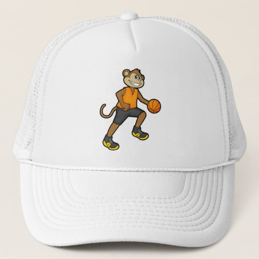 aap bij de Basketball Sports Trucker Pet (Voorkant)