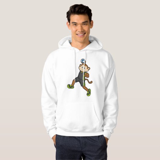 aap bij Handbalspeler met handbal Hoodie (Voorkant volledig)