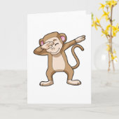 Aap bij Hip Hop Dance Dab Kaart (Gele Bloem)