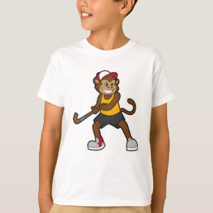 aap bij Hockey met Hockey stick T-shirt
