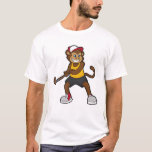 aap bij Hockey met Hockey stick T-shirt<br><div class="desc">Dit ontwerp is het perfecte geschenk voor een verjaardag, Kerstmis en andere feestelijkheden. Het is geschikt voor vrouwen, mannen en kinderen.</div>
