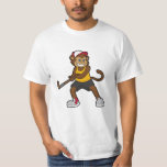 aap bij Hockey met Hockey stick T-shirt<br><div class="desc">Dit ontwerp is het perfecte geschenk voor een verjaardag, Kerstmis en andere feestelijkheden. Het is geschikt voor vrouwen, mannen en kinderen.</div>