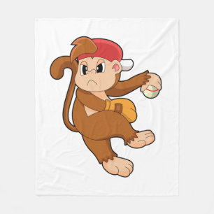 aap bij honkbal met honkbal fleece deken