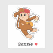 aap bij honkbal met honkbal sticker (Vel)