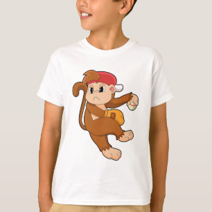 aap bij honkbal met honkbal t-shirt