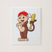 aap bij honkbal met honkbalknuppel legpuzzel (Verticaal)