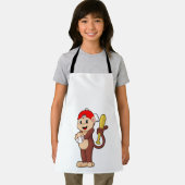 aap bij honkbal met honkbalknuppel schort (Insitu)