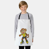 aap bij ijsschaatsen met ijsschaatsen schort (Gedragen)