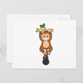 Aap bij krachttraining met dumbbell briefkaart (Voorkant / Achterkant)