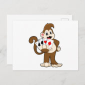 aap bij Poker met pokerkaarten Briefkaart (Voorkant / Achterkant)