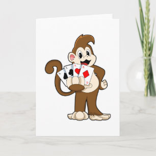 aap bij Poker met pokerkaarten Kaart