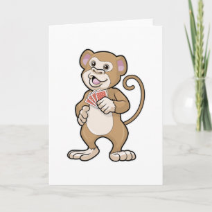 aap bij Poker met pokerkaarten Kaart