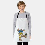 aap bij sport met volleybal schort (Gedragen)