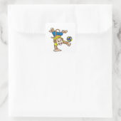 aap bij sport met volleybal vierkante sticker (Tas)
