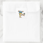aap bij sport met volleybal vierkante sticker (Tas)