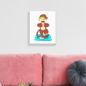 aap bij Yoga in de Permanente Canvas Afdruk (Insitu (Woonkamer))