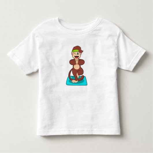 aap bij Yoga in de Permanente Kinder Shirts (Voorkant)
