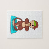 aap bij Yoga in de Permanente Legpuzzel (Horizontaal)