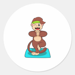 aap bij Yoga in de Permanente Ronde Sticker