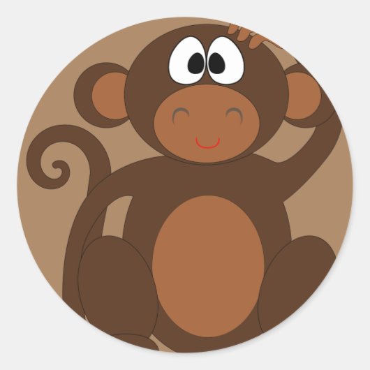 aap-chimp-aap-chimpansedier ronde sticker (Voorkant)