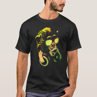 Aap Chimp Met Zonnebril En Hoofdtelefoon   T-shirt