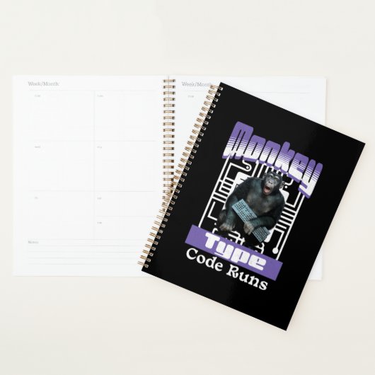 Aap die code typt laat programmeur humor los planner (Display)
