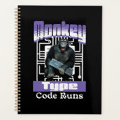 Aap die code typt laat programmeur humor los planner (Voorkant)