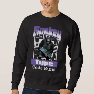 Aap die code typt laat programmeur humor los trui