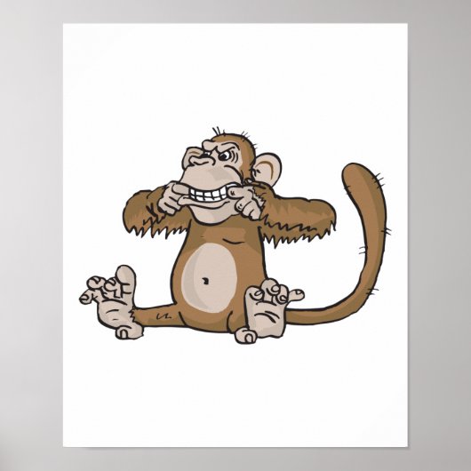 aap die een gezicht trekt poster (Voorkant)
