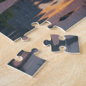 Aap die zonsondergang bekijkt op het strand legpuzzel (Zijkant)