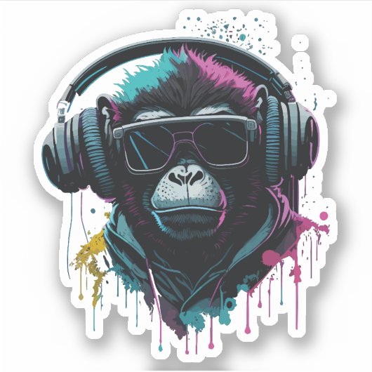 Aap DJ Sticker (Voorkant)