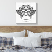 Aap Doodle Face 6 Canvas Afdruk (Insitu (Slaapkamer))