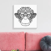 Aap Doodle Face 6 Canvas Afdruk (Insitu (Woonkamer))