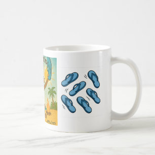 Aap draagt slippers koffiemok