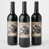 aap drink rode wijn gepersonaliseerd etiket (Flessen)