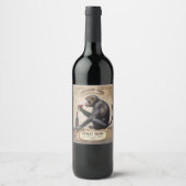 aap drink rode wijn gepersonaliseerd etiket (Voorkant)